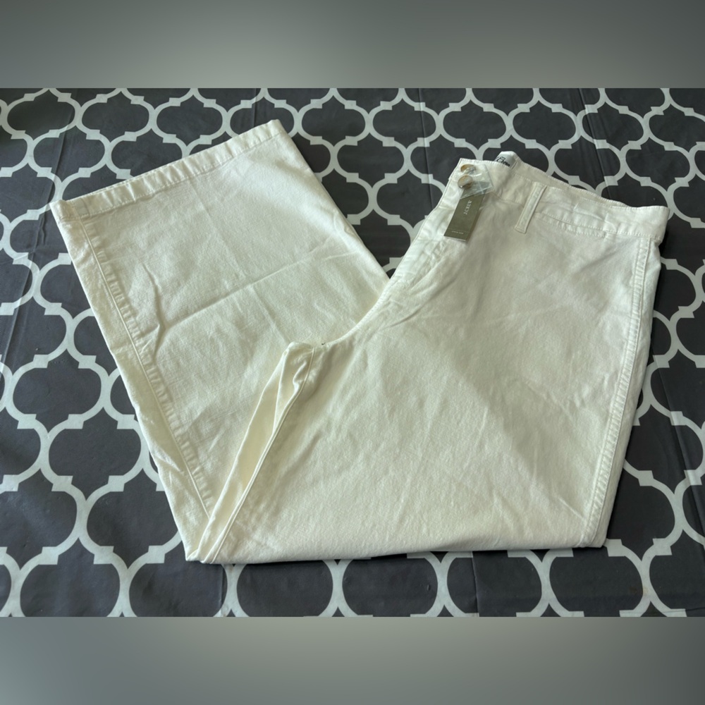 J. Crew Slim Wide Leg Cotton and Modal Wide Leg Pants NWT - Picture 2 of 12